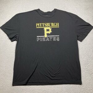 Pittsburgh Pirates P    T Shirt Black Adult‎ XL Short Sleeve MLB Baseball